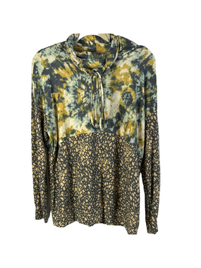 Ces Femme Multicolor Tie-Dye Pattern Oversized Cowl Neck sweater Size Small New